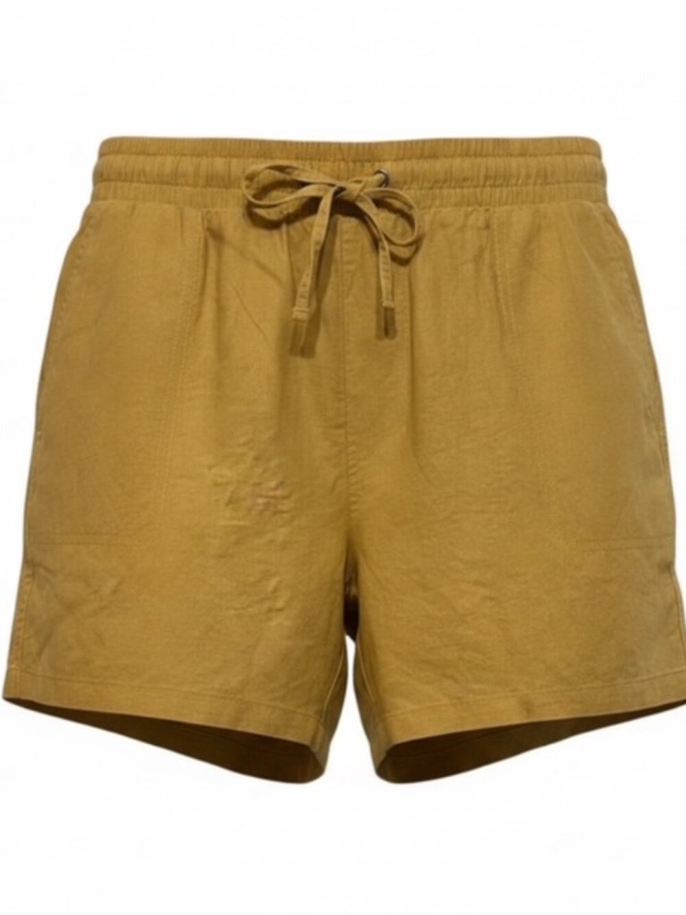 Amazon Essentials XL Gold Linen Blend Elastic Waist Shorts NEW WITH TAGS
